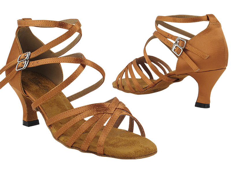 3613 Dark Tan Satin with 2.5&quot; Heel (2899) in the photo