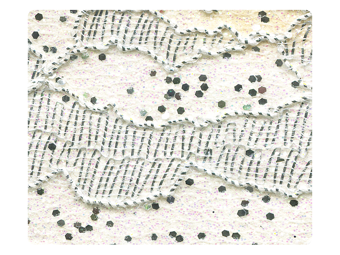 42 Lace White Stardust Fabric Swatch