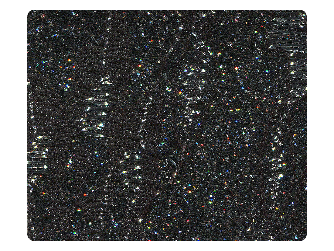 43 Lace Black Stardust Fabric Swatch