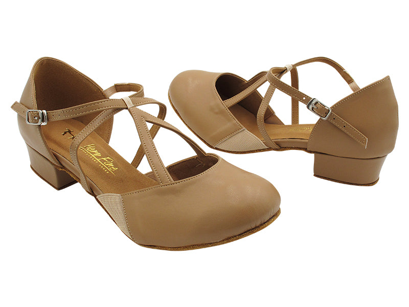 4510LEDSS Beige Brown Leather with 1&quot; Women Heel (8881) in the photo