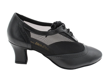 4652LEDSS Black Leather &amp; Mesh with 2.2&quot; Thick Cuban Heel (2317) in the photo