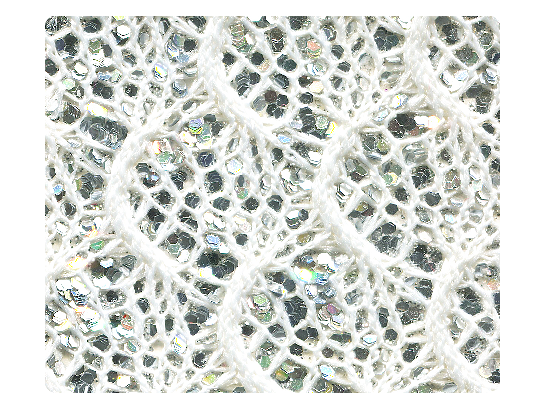 49 Knitted White Sparkle Fabric Swatch