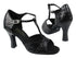 5004 Black Sparkle_Black Patent Trim_2707 Back with 3" heel in the photo