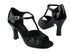 5004 Black Sparkle_Black Patent_1616 Back with 3" heel in the photo
