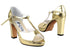 5004Platform Gold Leather with 3.75" Square Heel heel in the photo