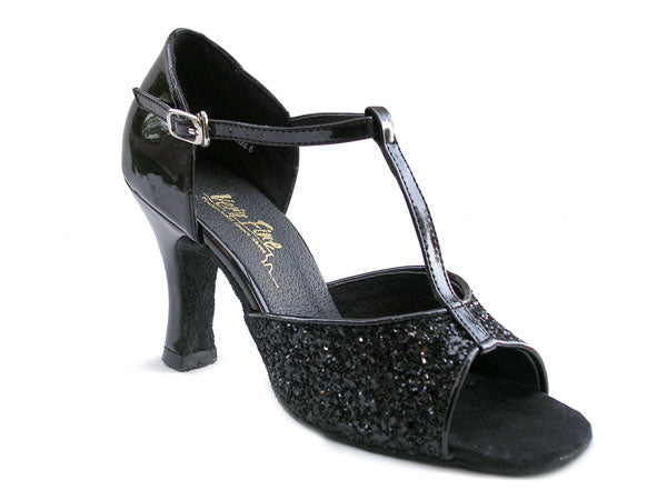 5004 Black Sparkle with 3&quot; Heel in the photo