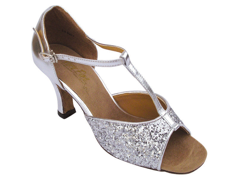 5004 Silver Sparkle with 3&quot; Heel in the photo