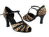 5005 152 Leopard_16 Black Leather Trim with 3" heel in the photo