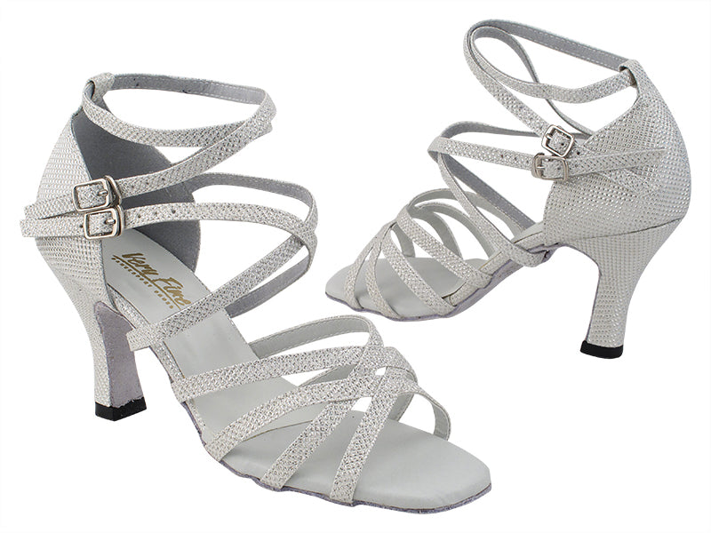 5008 270 White Glitter Satin with 3&quot; Heel (6812) in the photo