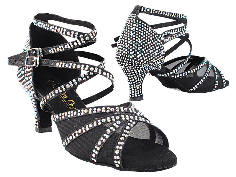 5008Bling Black Glitter Satin with 2.5&quot; Heel (2899) in the photo