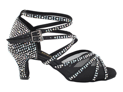 5008Bling Black Glitter Satin with 2.5&quot; Heel (2899) in the photo