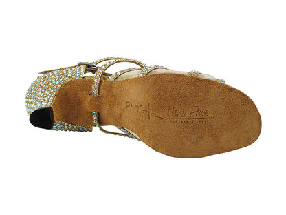 5008Bling Gold Glitter Satin &amp; Mesh with 2.5" Heel (2899) in the photo