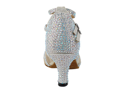 5008Bling White Glitter Satin &amp; Mesh with 2.5" Heel (2899) in the photo