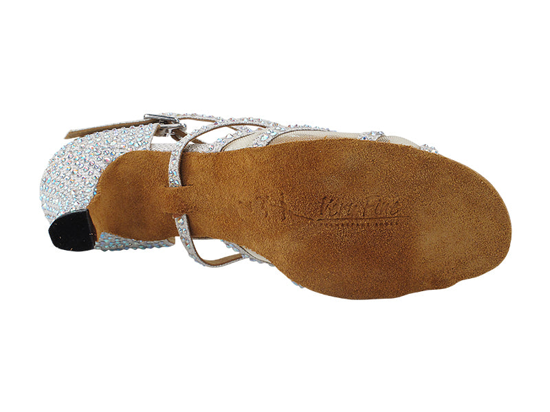 5008Bling White Glitter Satin &amp; Mesh with 2.5" Heel (2899) in the photo