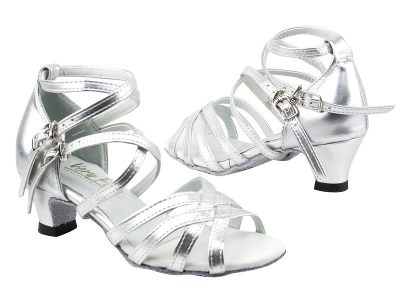5008G 151 Soft Silver PU with 1.3&quot; Cuban heel in the photo