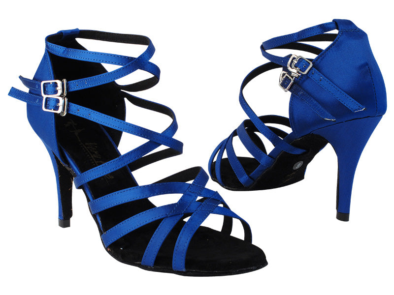 5008LEDSS 84 Gem Blue Satin_428 with 3&quot; Stiletto Heel in the photo