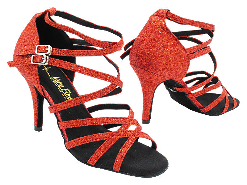 5008LEDSS 08 Red Stardust with  3.5 INCH STILETTO HEEL (575) in the photo