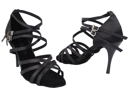 2829LEDSS Black Satin_Black Trim with 3.5&quot; Stiletto Black Plated Heel in the photo