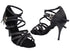 2829LEDSS Black Satin_Black Trim with 3.5" Stiletto Black Plated Heel in the photo