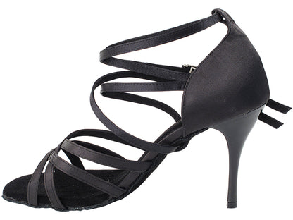 2829LEDSS Black Satin_Black Trim with 3.5&quot; Stiletto Black Plated Heel in the photo