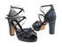 5008MPlatform 72 Blue Sparkle_Black Mesh with 3.75" Square Heel heel in the photo