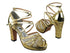 5008MPlatform Gold Sparkle_Gold Leather_White Mesh with 3.75" Square Heel heel in the photo