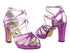 5008MPlatform Purple Sparkle_Purple Leather_White Mesh with 3.75" Square Heel heel in the photo