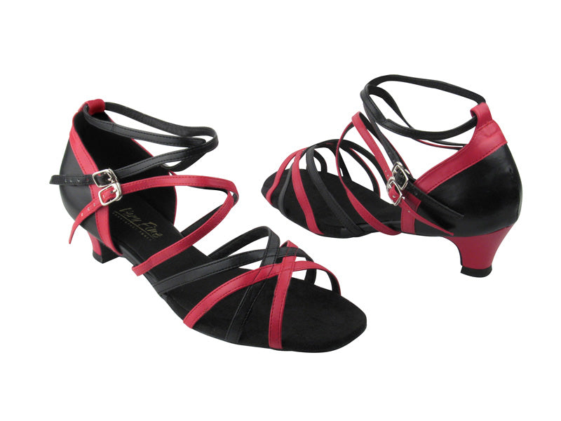 5008Mirage Black Leather & Red Leather with 1.3" Heel in the photo