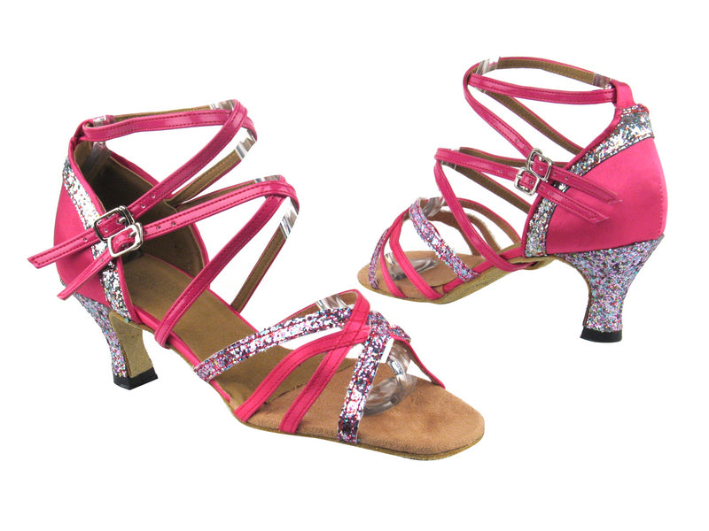 5008Mirage_187 Purple Illusion Sparkle_246 Pink Satin_Pink Patent BackStraps with 2.5" Heel in the photo