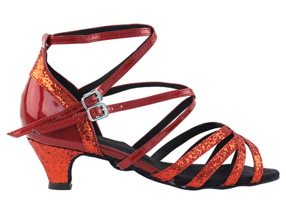 5008Mirage Red Sparkle &amp; Red Patent &amp; Cuban Heel