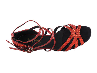 5008Mirage Red Sparkle &amp; Red Patent with 1.3" Heel in the photo