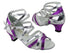 5008Mirage Purple Sparkle_Silver Leather with 1.3" Cuban heel in the photo