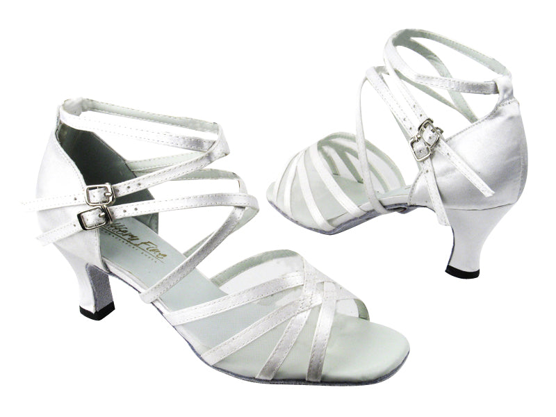 5008 White Satin_White Mesh with 2.5&quot; low heel in the photo