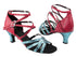 5008 188 Light Blue Sparkle_175 Red Snake with 2.5" Low heel in the photo