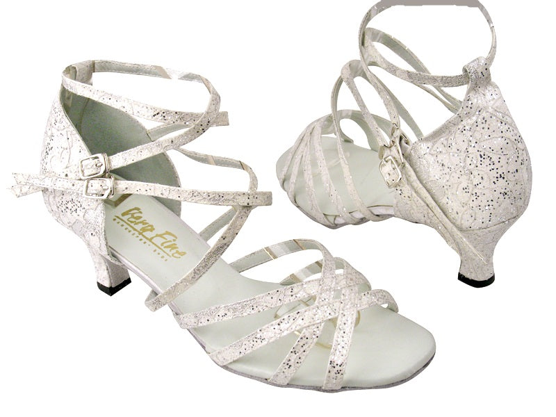 5008 194 Lace White Stardust with 2.5&quot; Low heel in the photo