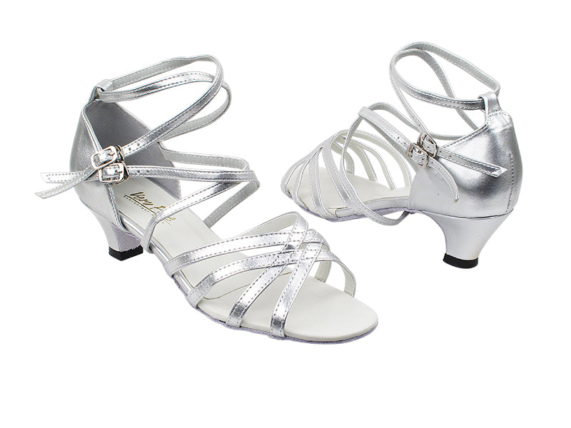 5008 151 Soft Silver PU with 1.3&quot; Cuban Heel in the photo