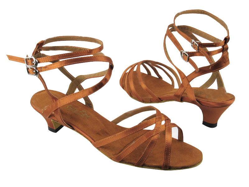 5009 236 Dark Tan Satin with 1.3&quot; heel in the photo