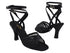 5009 38 Black Satin_Black Mesh with 3" Heel in the photo