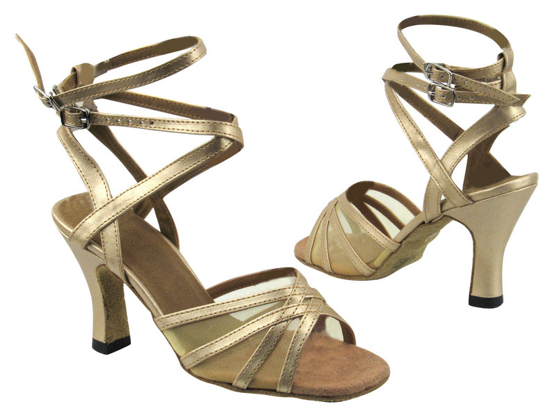 5009 57 Light Gold Leather_Flesh Mesh with 3&quot; heel in the photo
