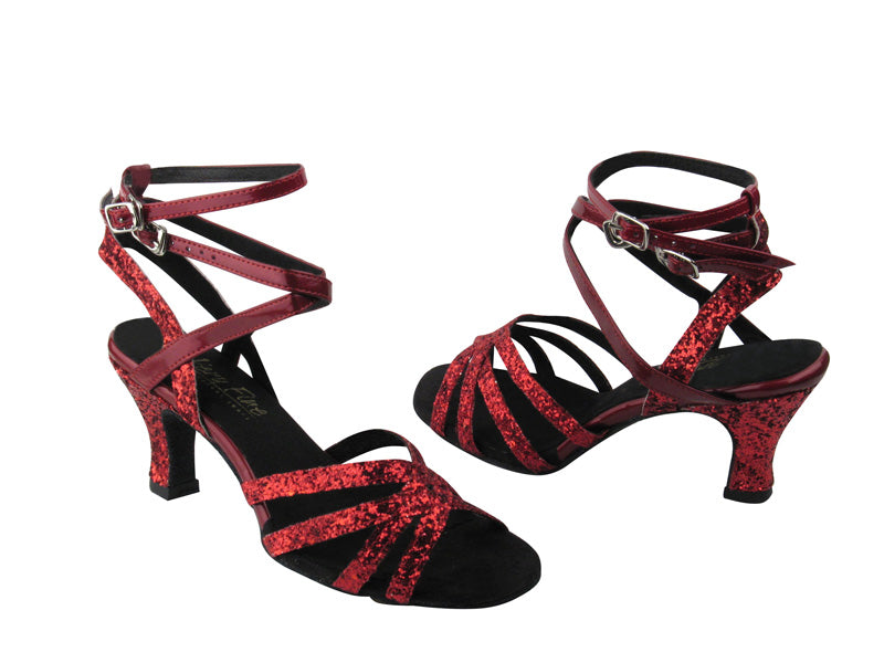 5009 Red Sparkle with 2.5&quot; Low Heel in the photo