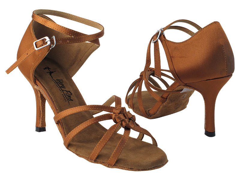 5011LEDSS 130 Dark Tan Fine Satin_6646 with 3&quot; Slim Heel in the photo