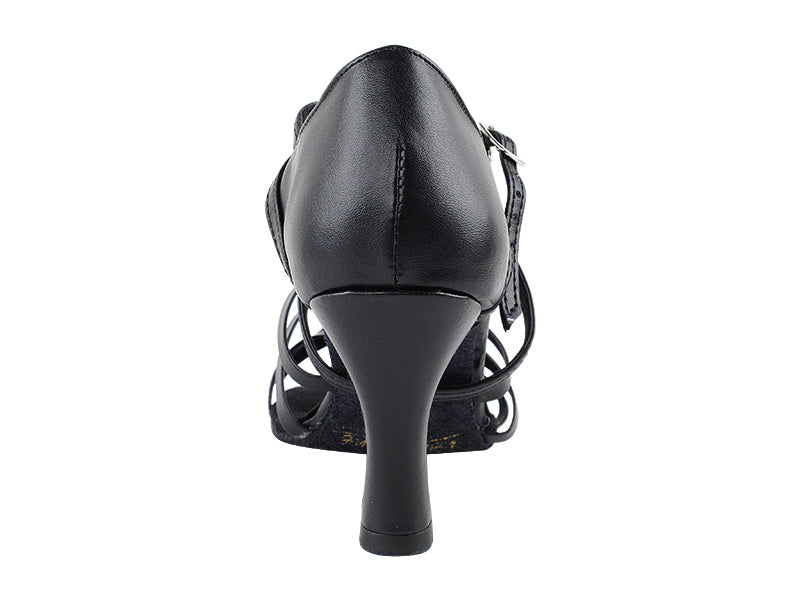 5011 Black Leather with 3" Heel in the photo