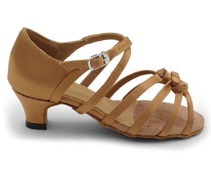 5011G Brown Satin with 1.3" Cuban heel in the photo