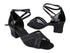 5017 12 Black Sparkle_F_H_58 Black Patent_B_S_Black Mesh with 2 inch Thick Cuban Heel (Heel Code 3149) in the photo