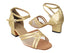 5017 57 Light Gold PU_Flesh Meshh with 2 inch Thick Cuban Heel (Heel Code 3149) in the photo