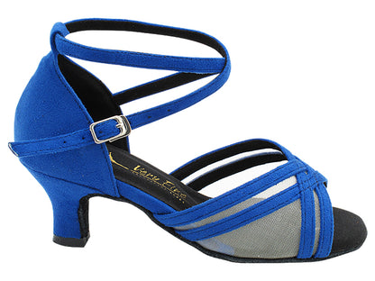 5017LEDSS Navy Blue Suede &amp; Flesh Mesh with 2&quot; Slim Heel (2899B) in the photo