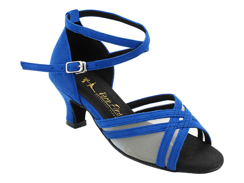 5017LEDSS Navy Blue Suede &amp; Flesh Mesh with 2&quot; Slim Heel (2899B) in the photo