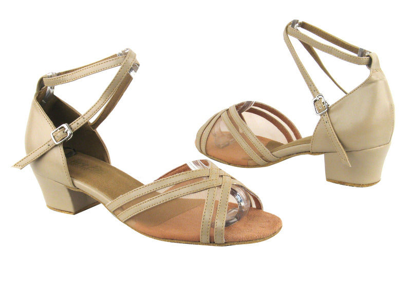 5017 60 Tan Leather_Flesh Mesh with 1.5&quot; Medium Heel in the photo