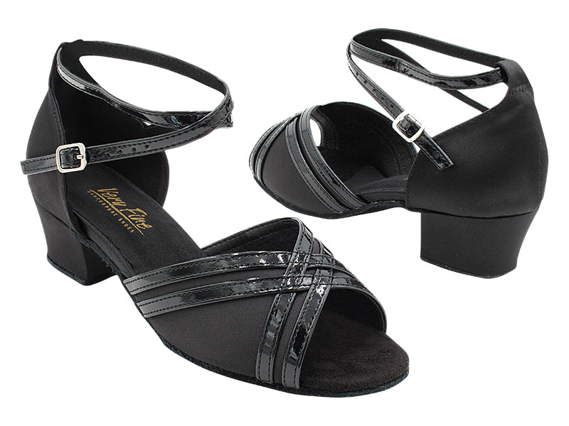 5017 Black Satin_M_B_H_Black Patent Trim_S with 1.5&quot; Heel (2001) in the photo
