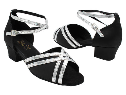 5017 Black Satin_M_B_H_Silver Leather Trim_S with 1.5&quot; Heel (2001) in the photo